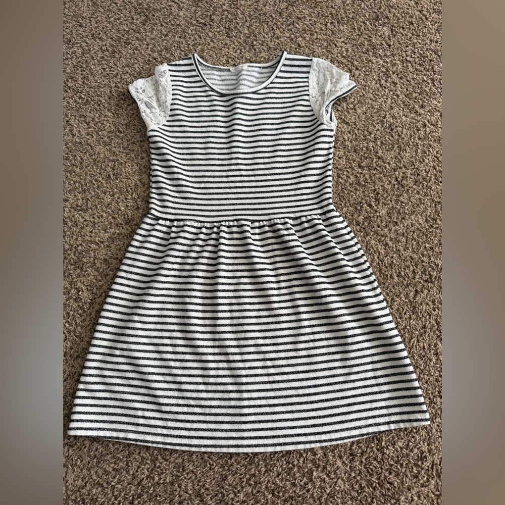 Striped Black and White Kids Dress